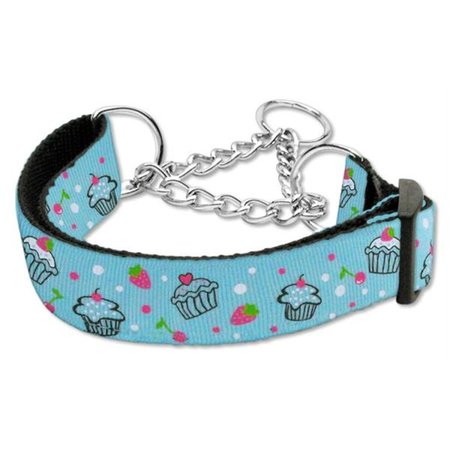 UNCONDITIONAL LOVE Cupcakes Nylon Ribbon Collar Martingale Medium Baby Blue UN749622